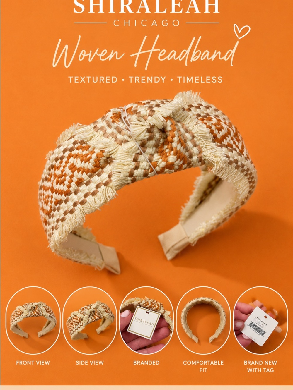 ❤️Shiraleah Tan and Cream Patterned Headband